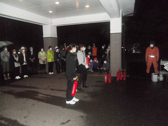 クレイドルやけやま 夜間避難訓練
